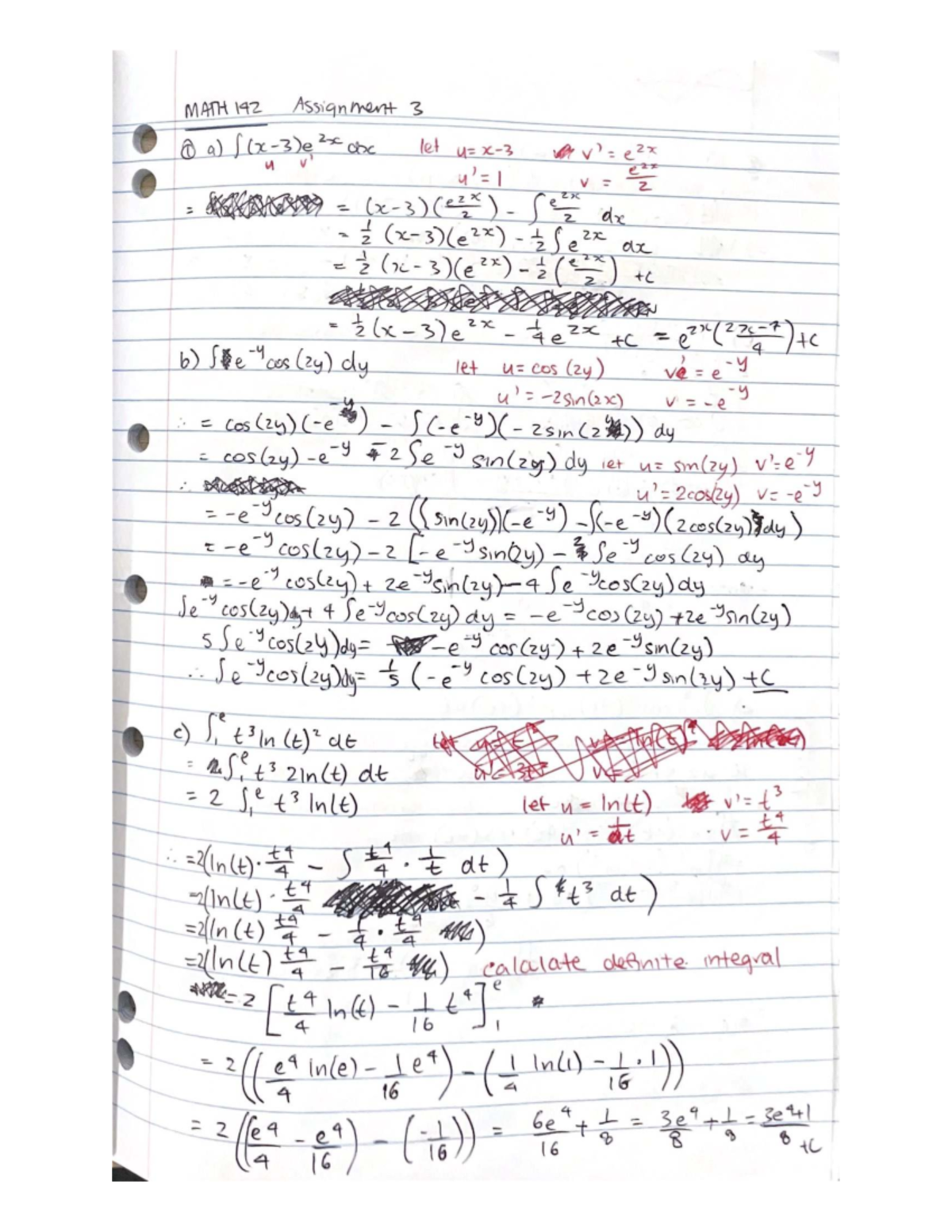 Assignment 3 Solutions for MATH 142 - Studocu