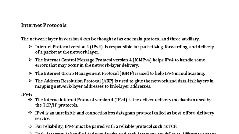 CCN 101: Internet Protocols - IPv4 Overview and Functions - Studocu