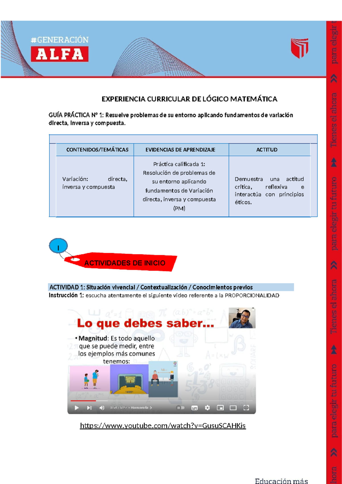 GUÍA Práctica N° 1 - Regla DE TRES Simple Directa E Inversa, Variación ...