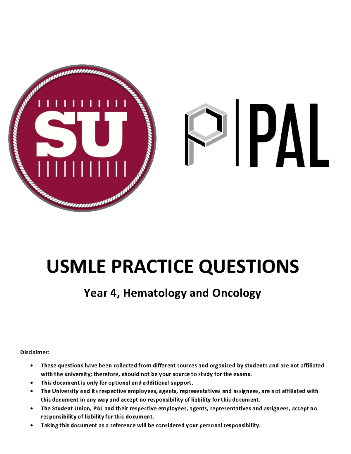 Hematology 1 - USMLE Practice Questions for Year 4 Exam Prep - Studocu