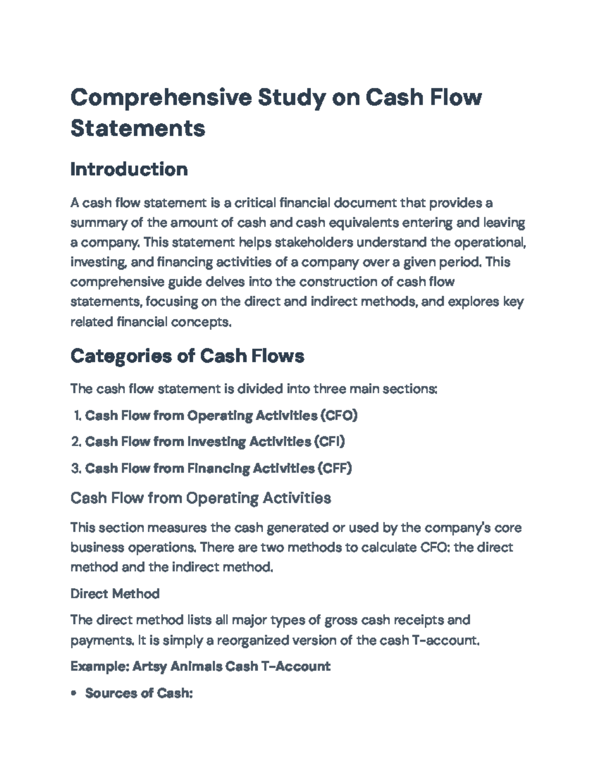 Comprehensive Guide on Cash Flow Statements for Financial Analysis ...