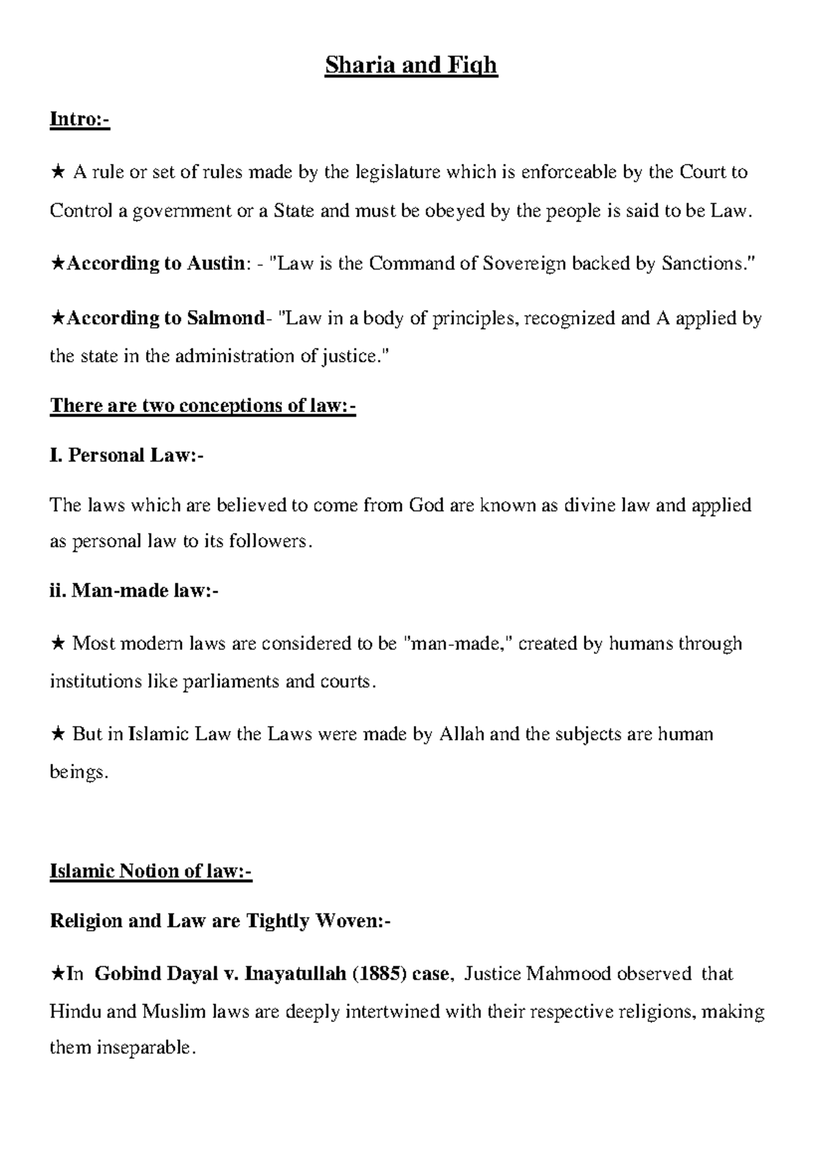 Sharia and Fiqh of Muslim law (Part 2) - Sharia and Fiqh Intro:- ★ A ...