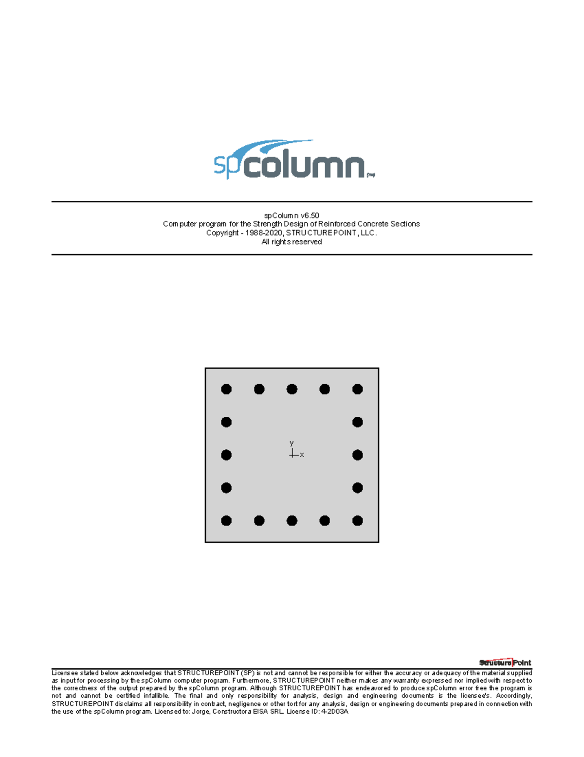 Columna cuadrada biaxil - Licensee stated below acknowledges that ...
