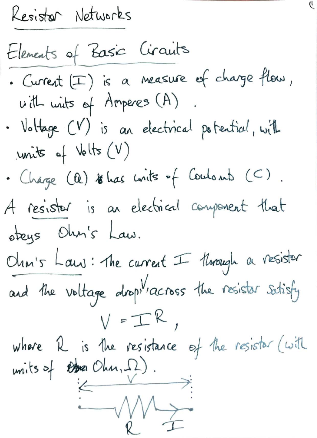 Lecture 9: Resistor Networks and Basic Circuit Analysis - Studocu