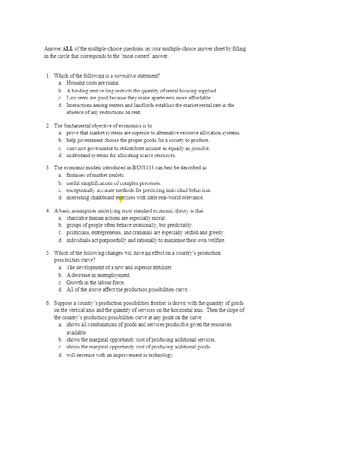 BSNS113 Midterm Exam Practice Questions and Key Concepts - Studocu