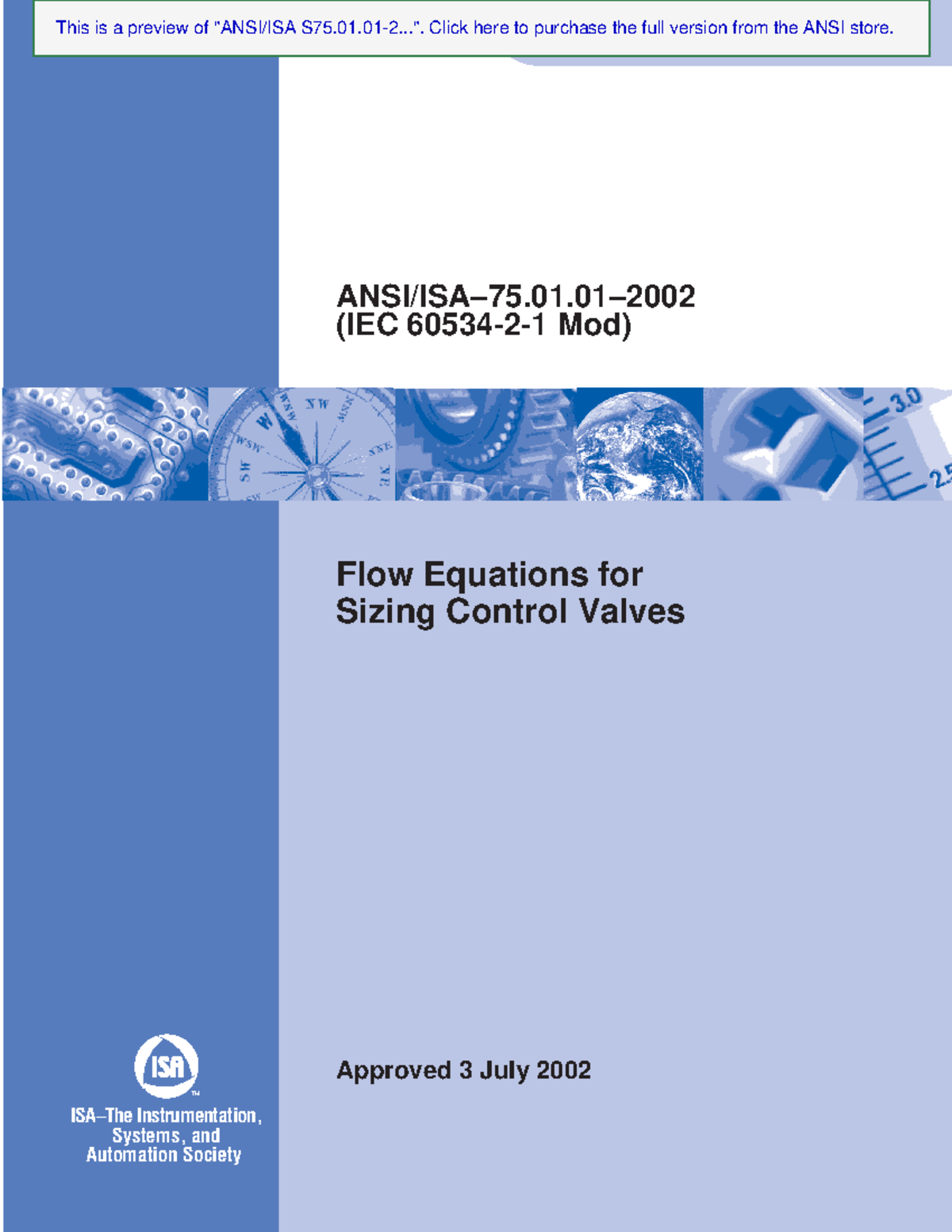 Flow Equations for Sizing Control Valves - ANSI/ISA 75.01.01 - Studocu