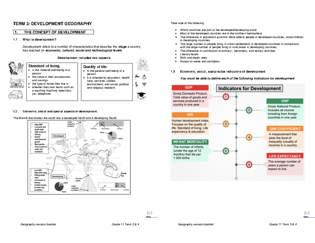 Development and geographical information - 1. THE CONCEPT OF ...