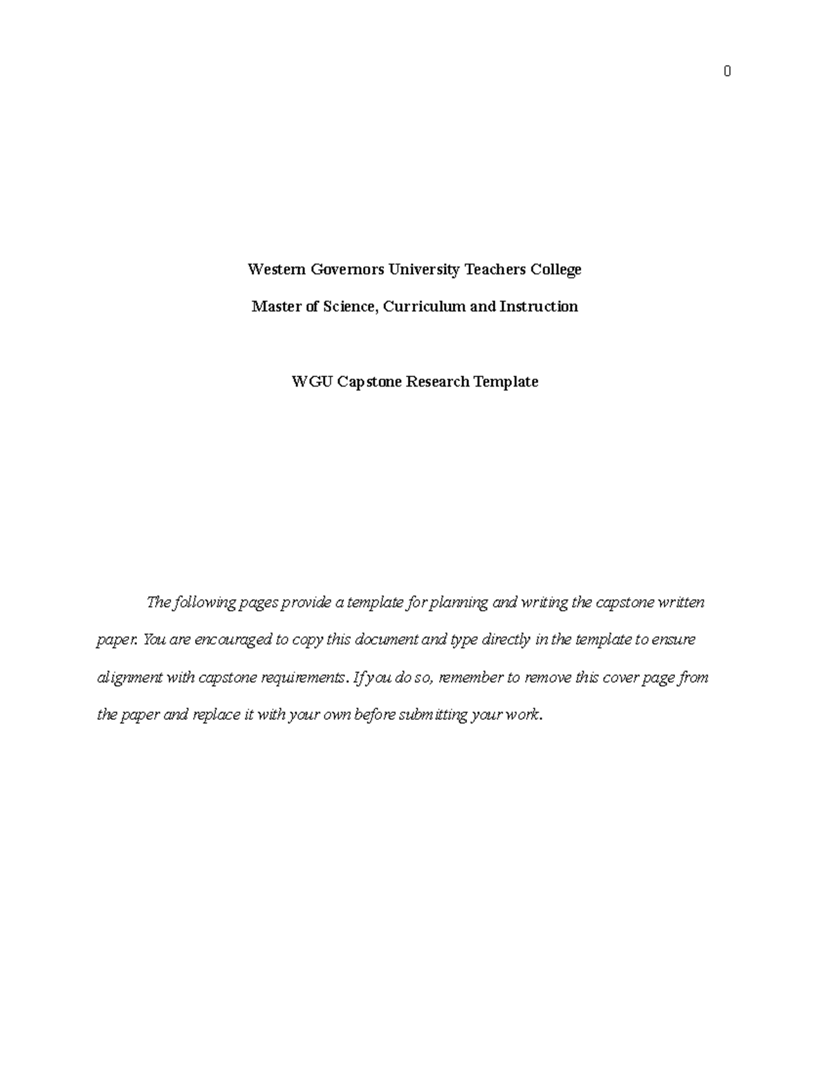 WGU Capstone Research Template: Examining Frequent Quizzing in Math ...