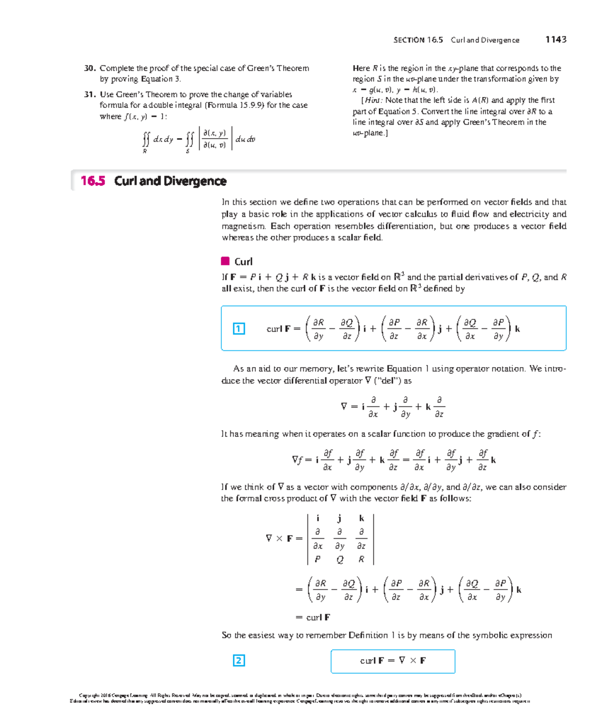 Math Ch-16.5: Curl and Divergence in Vector Calculus - Studocu