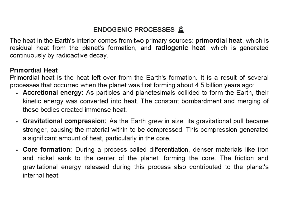 What Is Radiogenic Heat And Primordial Heat