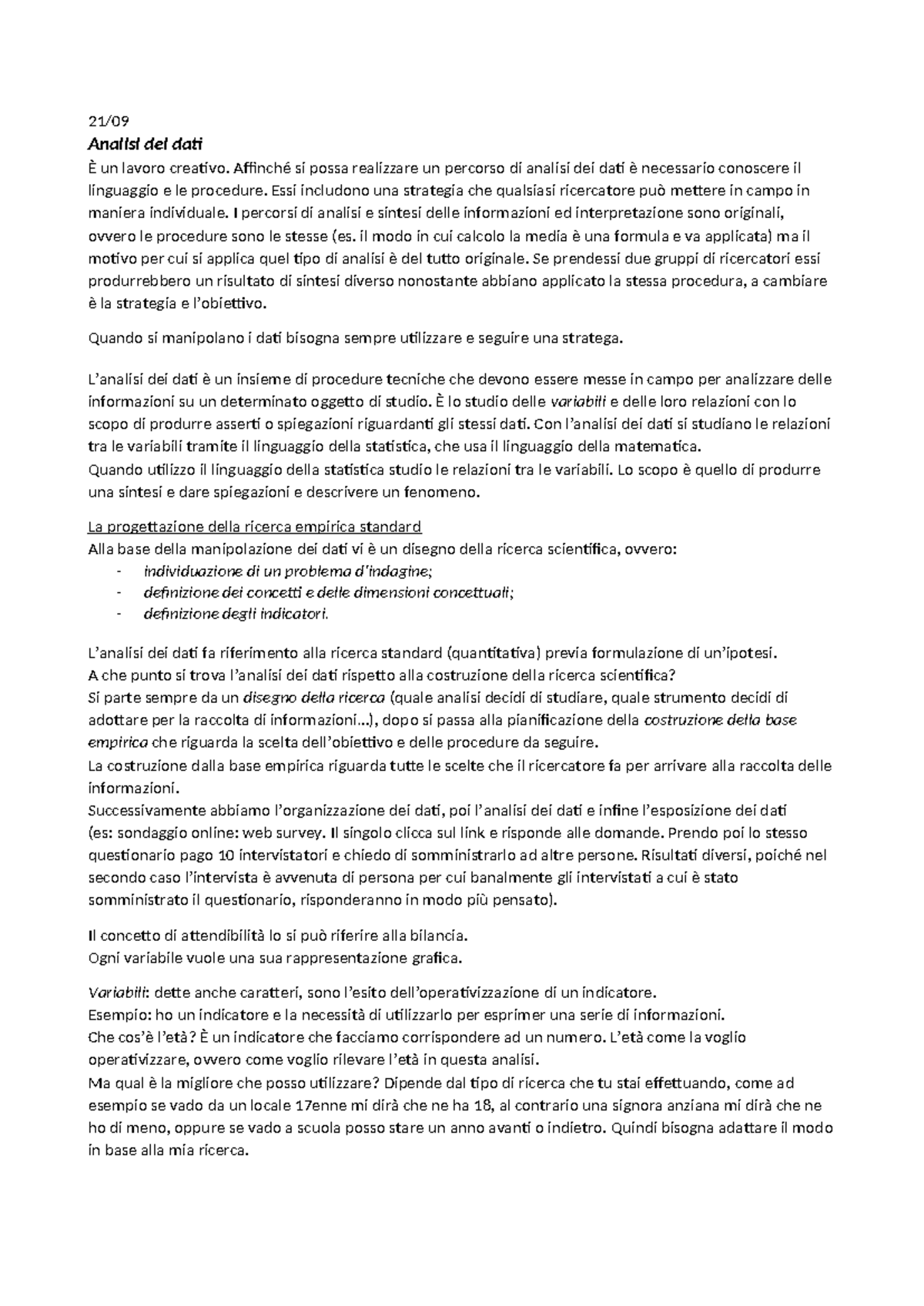 Analisi dei Dati e Strumenti Statistici per la Comunicazione - Studocu
