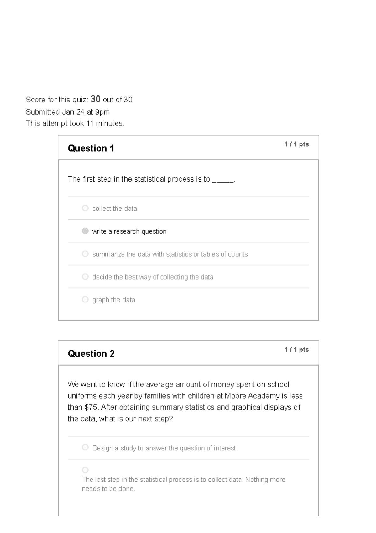 Quiz 1 - Learning Paths 1-5 - Correct answers are no longer available ...