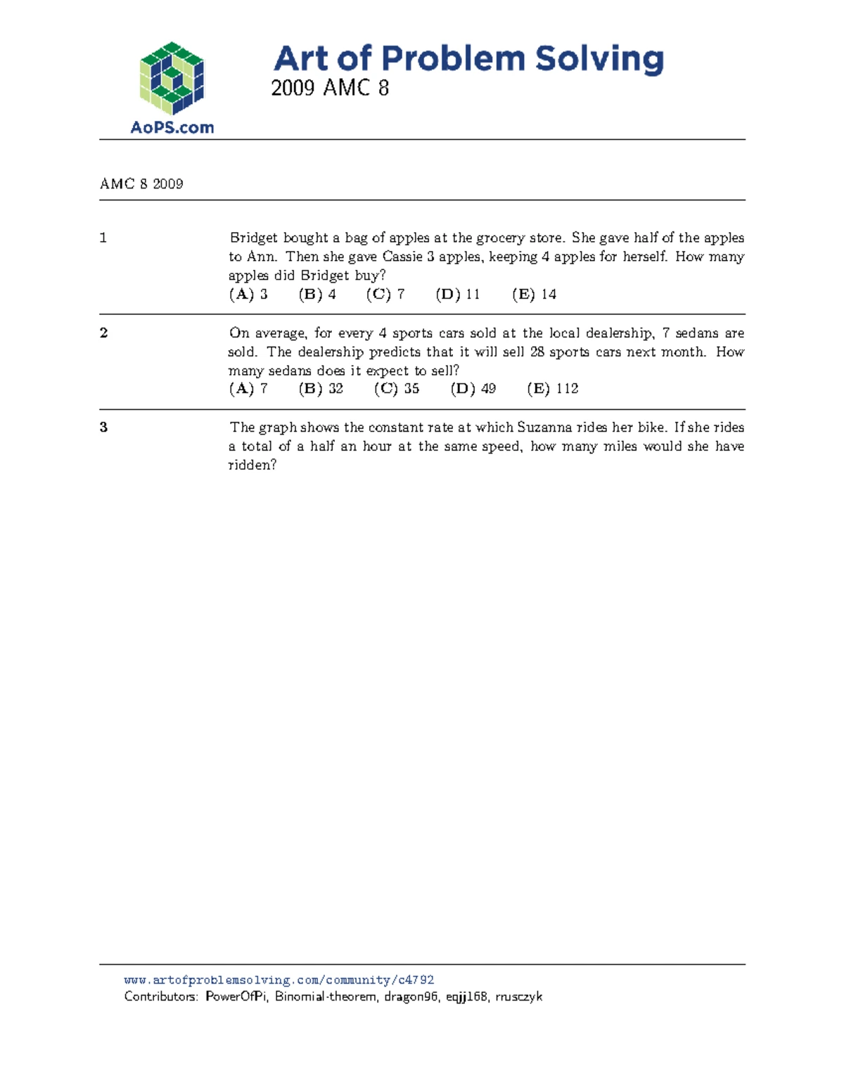 2000 AMC 8 Practice Problems and Solutions - Studocu