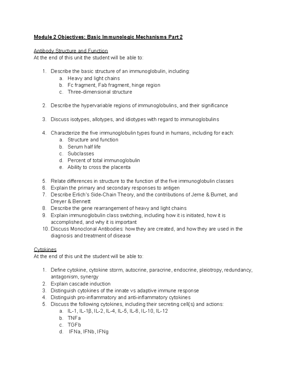 CLSC 450 Exam 2 Study Guide: Immunology and Complement Pathways - Studocu