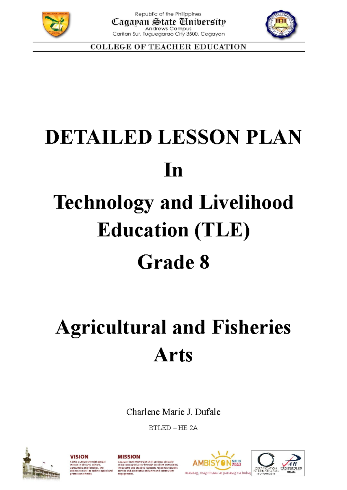 Lesson PLAN FOR TLE 8 - raising small livestock - DETAILED LESSON PLAN ...