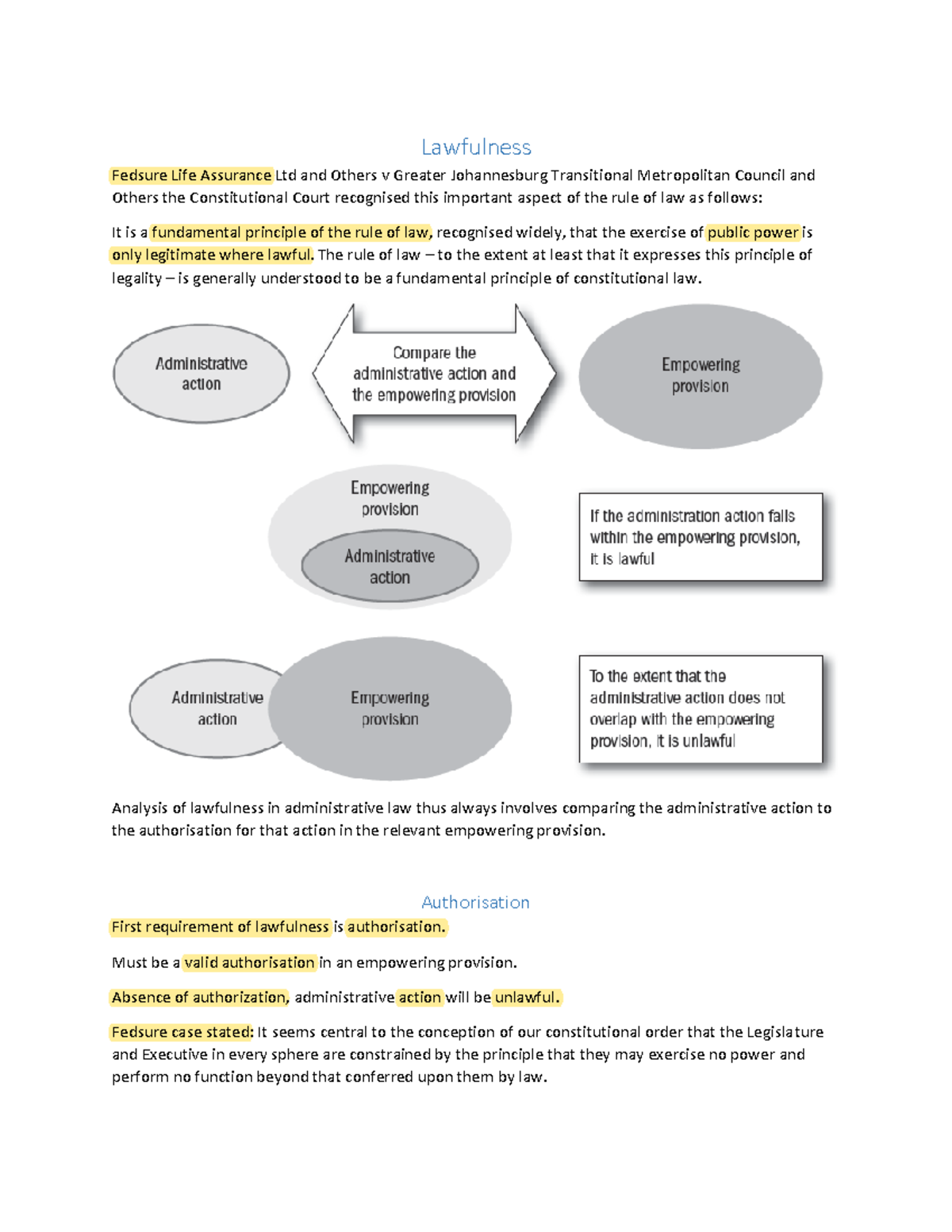 Learning Unit 5: Analyzing Lawfulness in Administrative Law - Studocu