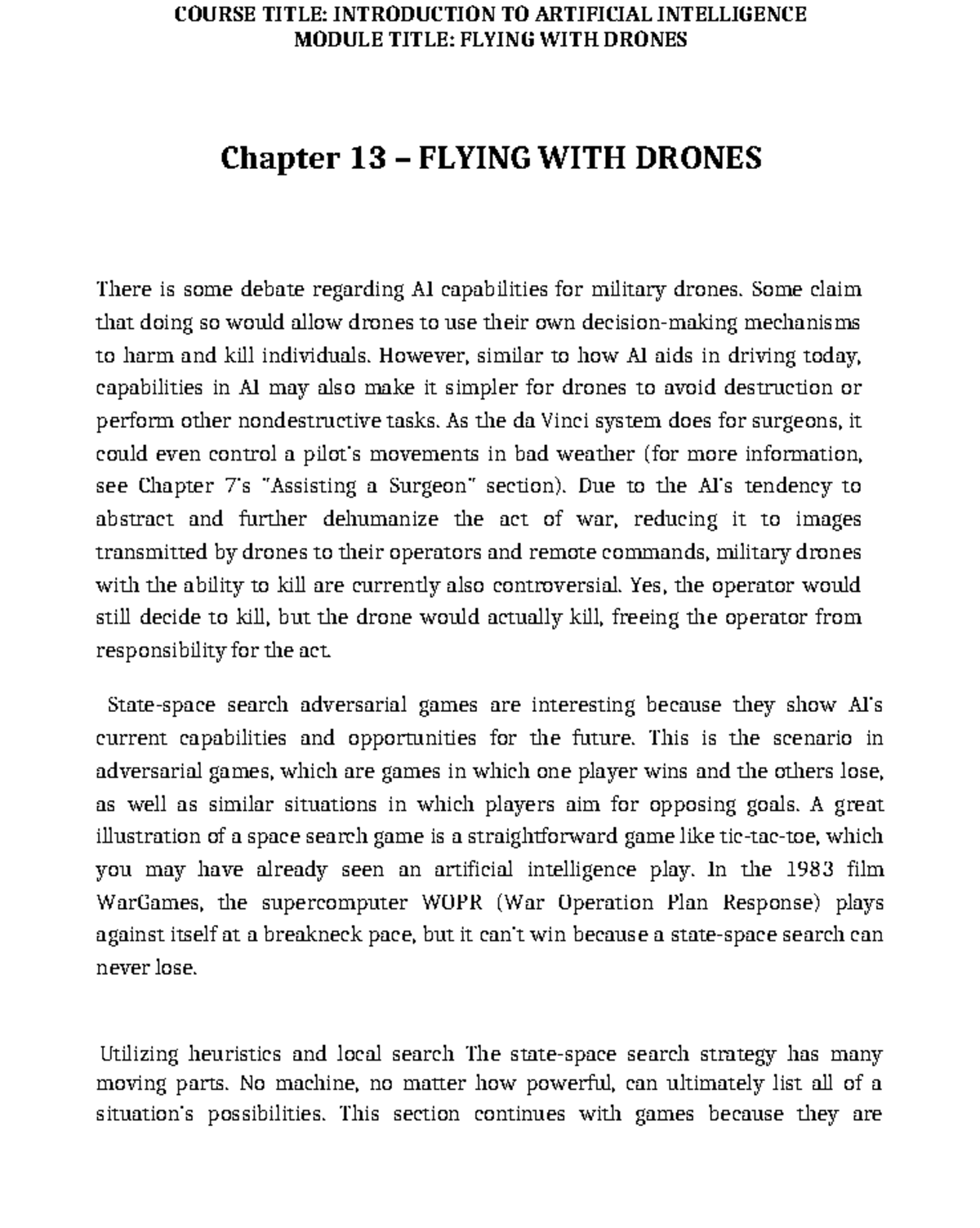 WEEK 13 Midterm Review: Exploring AI in Drone Technology - Studocu