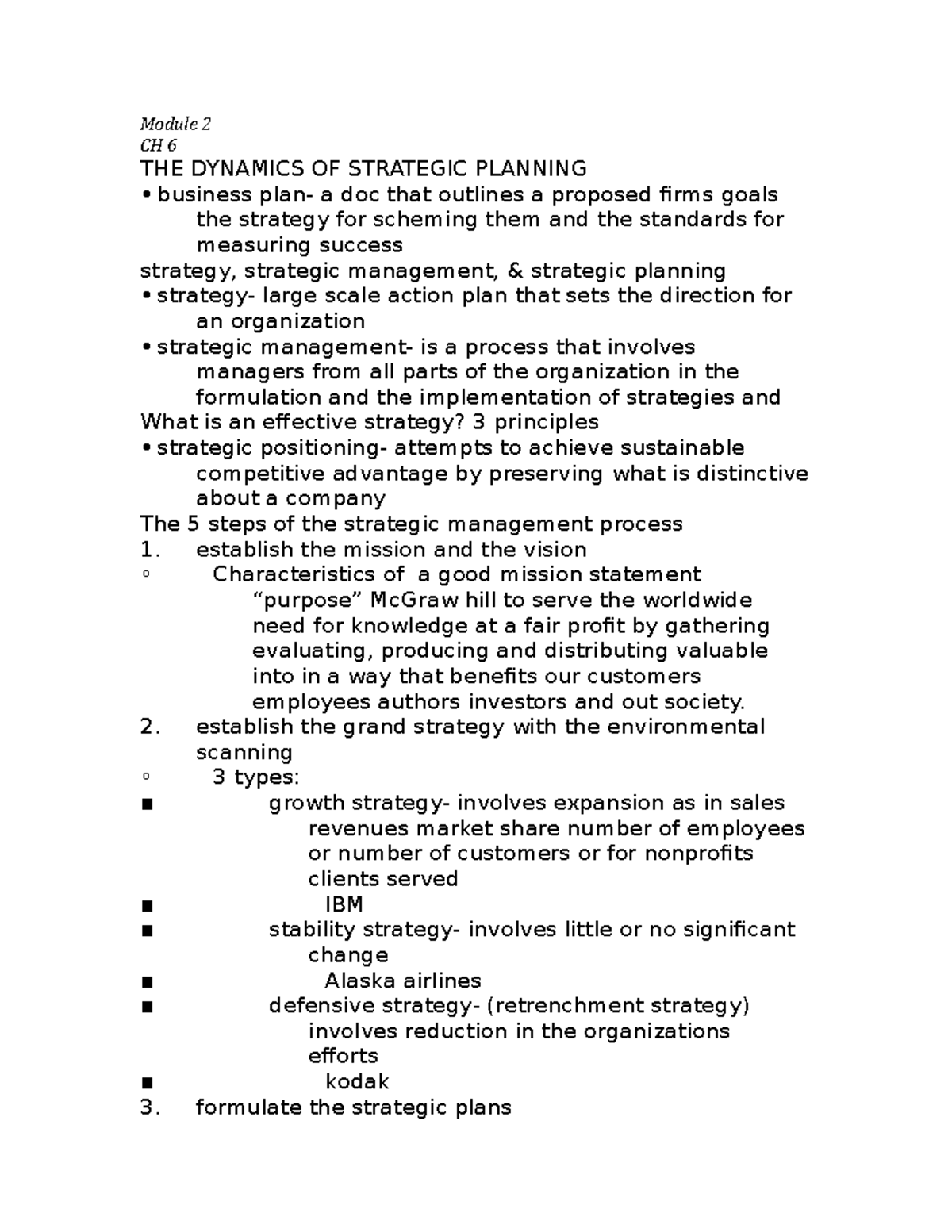 MGT 201 Module 2 - Summary Principles Of Mgt - Module 2 CH 6 THE ...