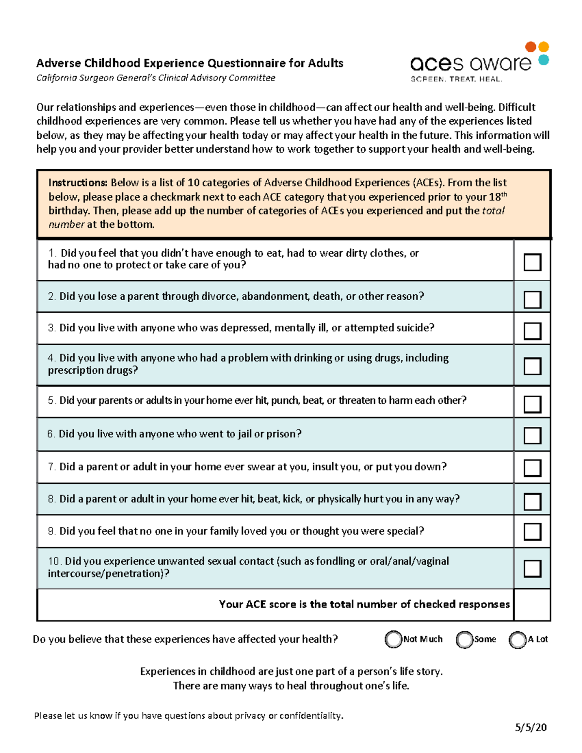 ACE Questionnaire for Adults Identified English rev.7 - Adverse ...