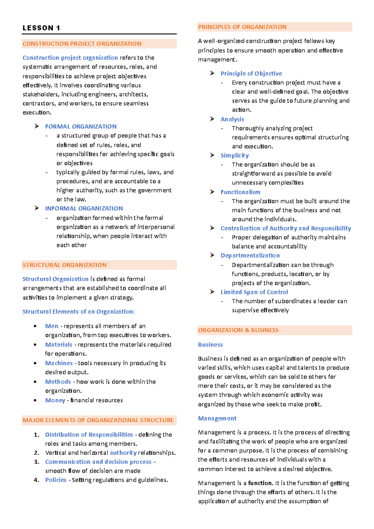 CMPM 101: Principles of Construction Project Organization and ...