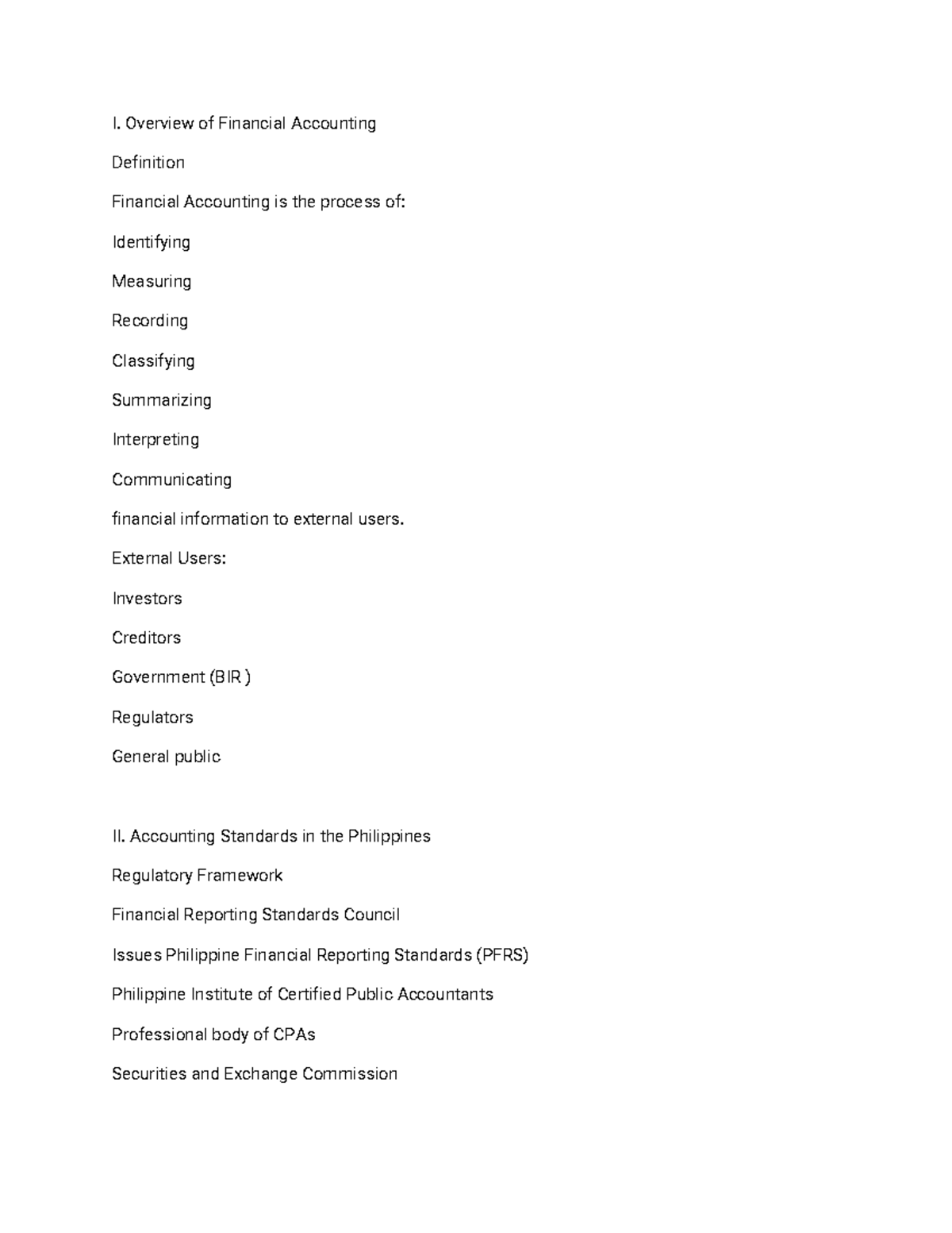 FAR 101: Overview of Financial Accounting & Key Concepts - Studocu