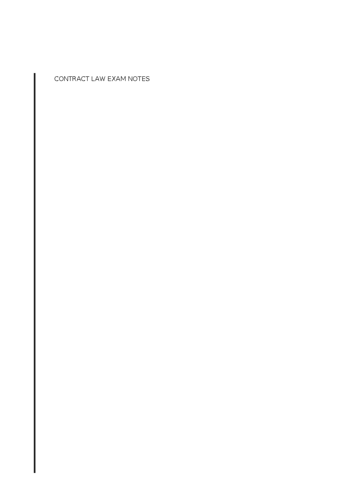 Contract Law Exam Notes (LAW 101) - Comprehensive Study Guide - Studocu