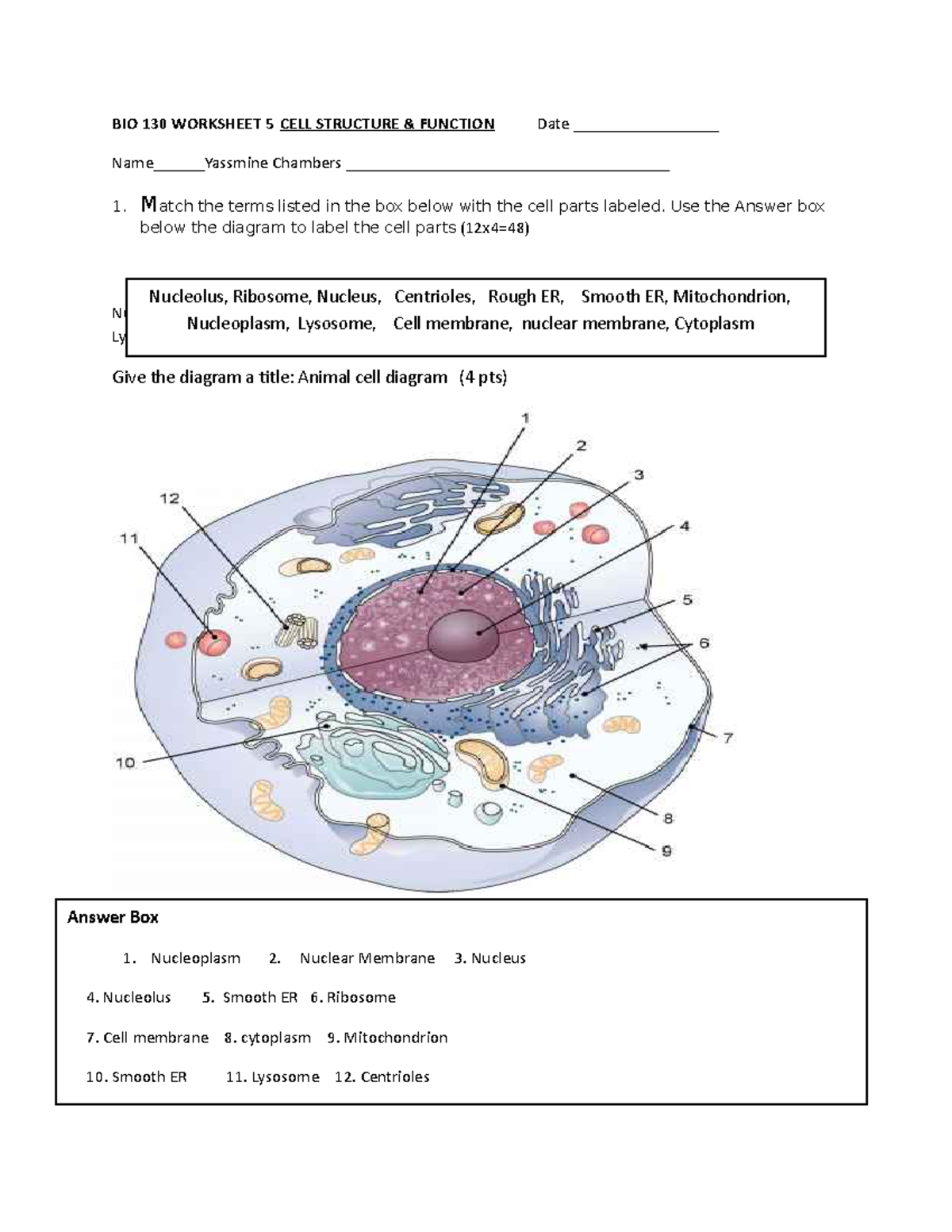 Mod 4 BIO 130 Work sheet 5 cell structure and function 2020 krc (3) (2 ...