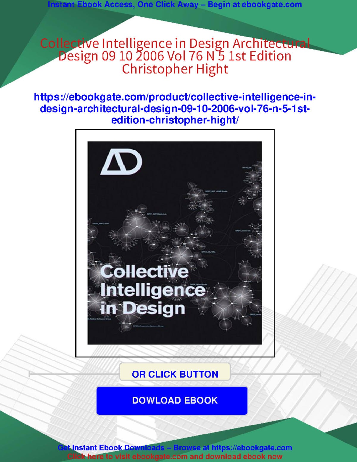 Architectural Design: Collective Intelligence in Design (AD 2006) - Studocu