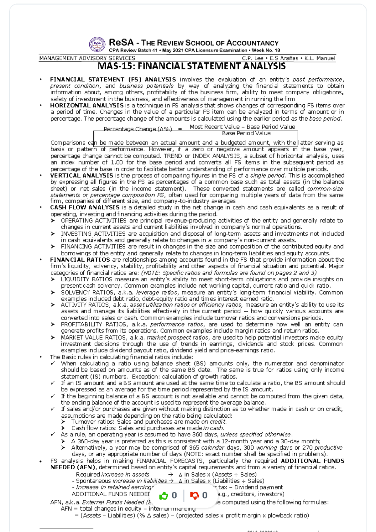 FIN 301: Comprehensive Financial Statement Analysis Techniques - Studocu