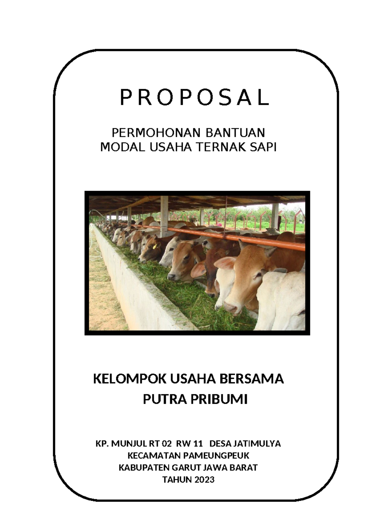 Proposal Permohonan Bantuan Modal Usaha Ternak Sapi 2023 - Studocu