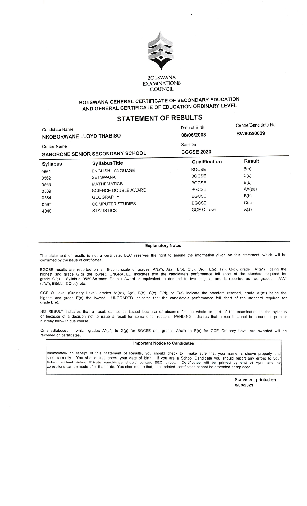 bgcse-2020-statement-of-results-for-nkoborwane-lloyd-thabiso-studocu