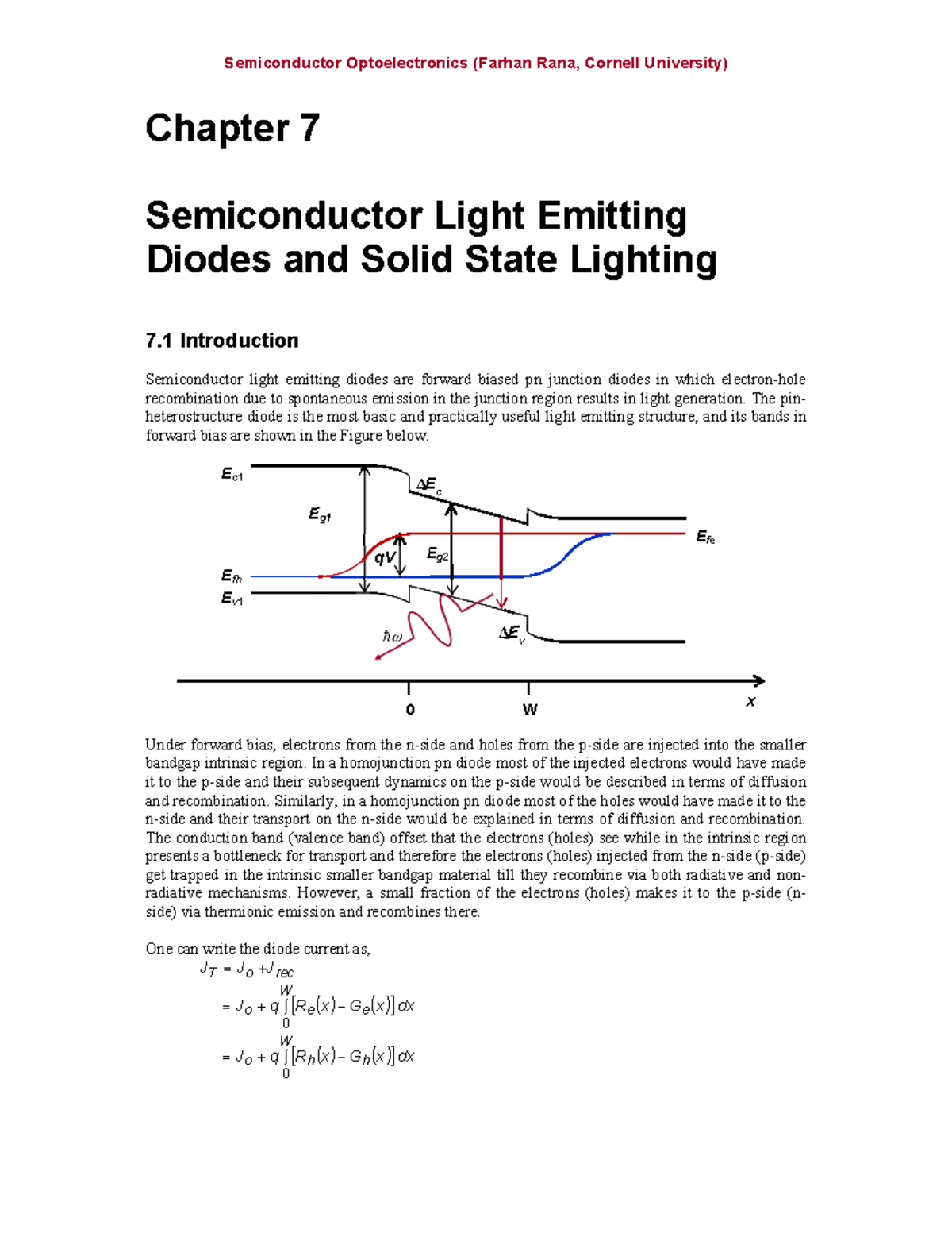 TIT - Lecture Notes on Semiconductors: Light Emitting Diodes (Ch 7 ...