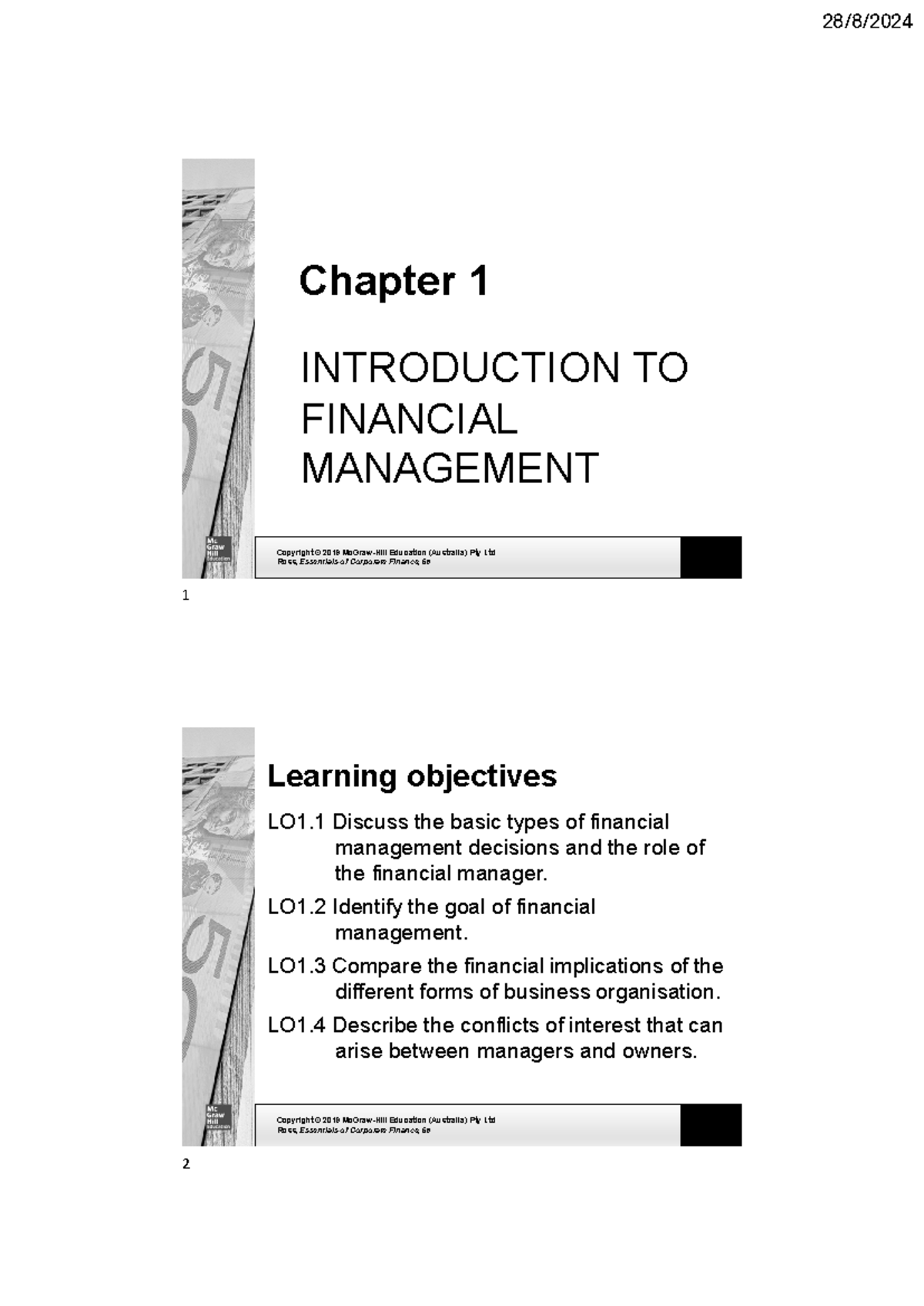 Chapter 1: Introduction to Financial Management (FIN 101) - Studocu