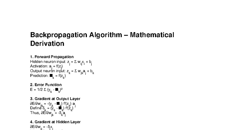 Backpropagation Derivation - Backpropagation Algorithm – Mathematical ...
