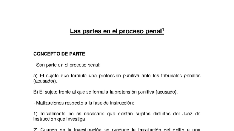 Tema 2: Las Partes en el Proceso Penal - Procesal III - Studocu