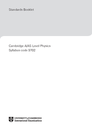 ZIMSEC Advanced level Physics - Studocu