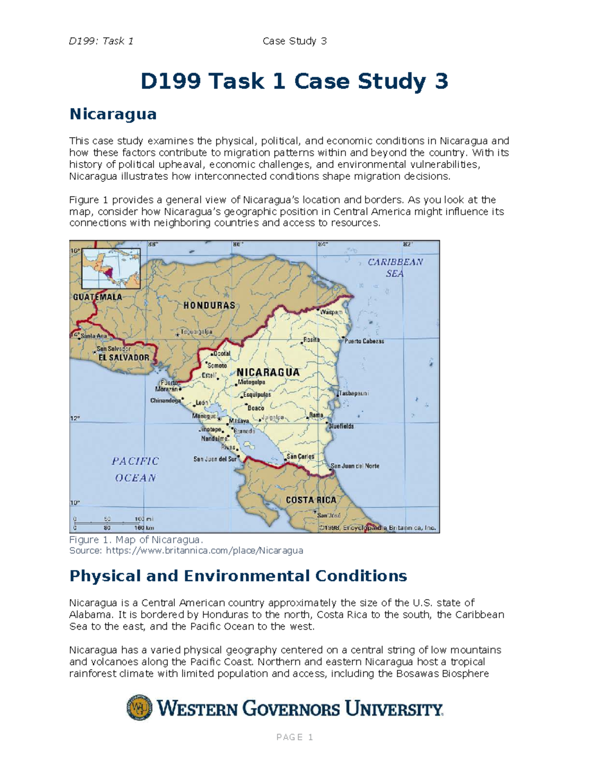 D199: Task 1 Case Study 3 - Migration Patterns in Nicaragua - Studocu