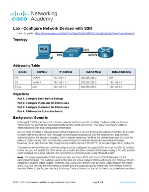 CCNA 16.5.2 Lab: Best Practices for Securing Network Devices - Studocu