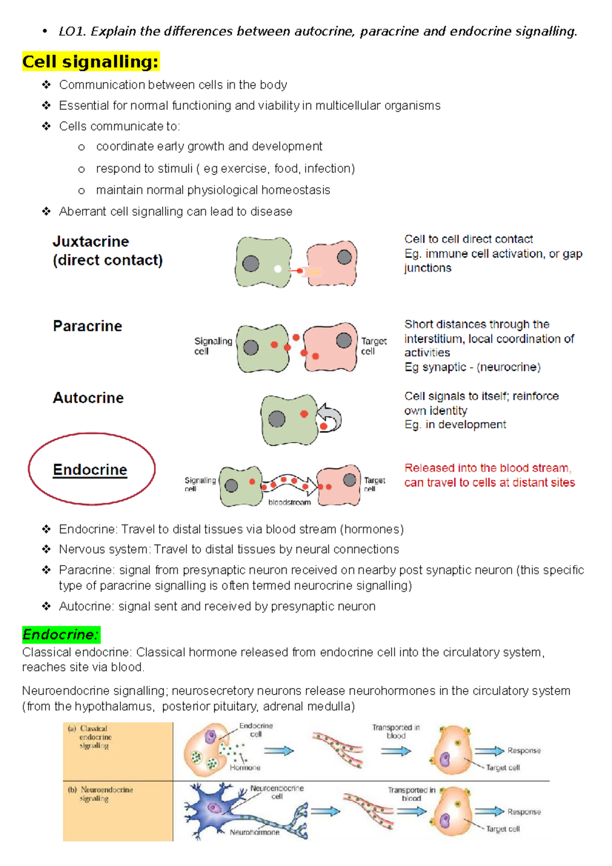Biol 101 - Week 1: Cell Signalling & Hormonal Mechanisms Explained ...