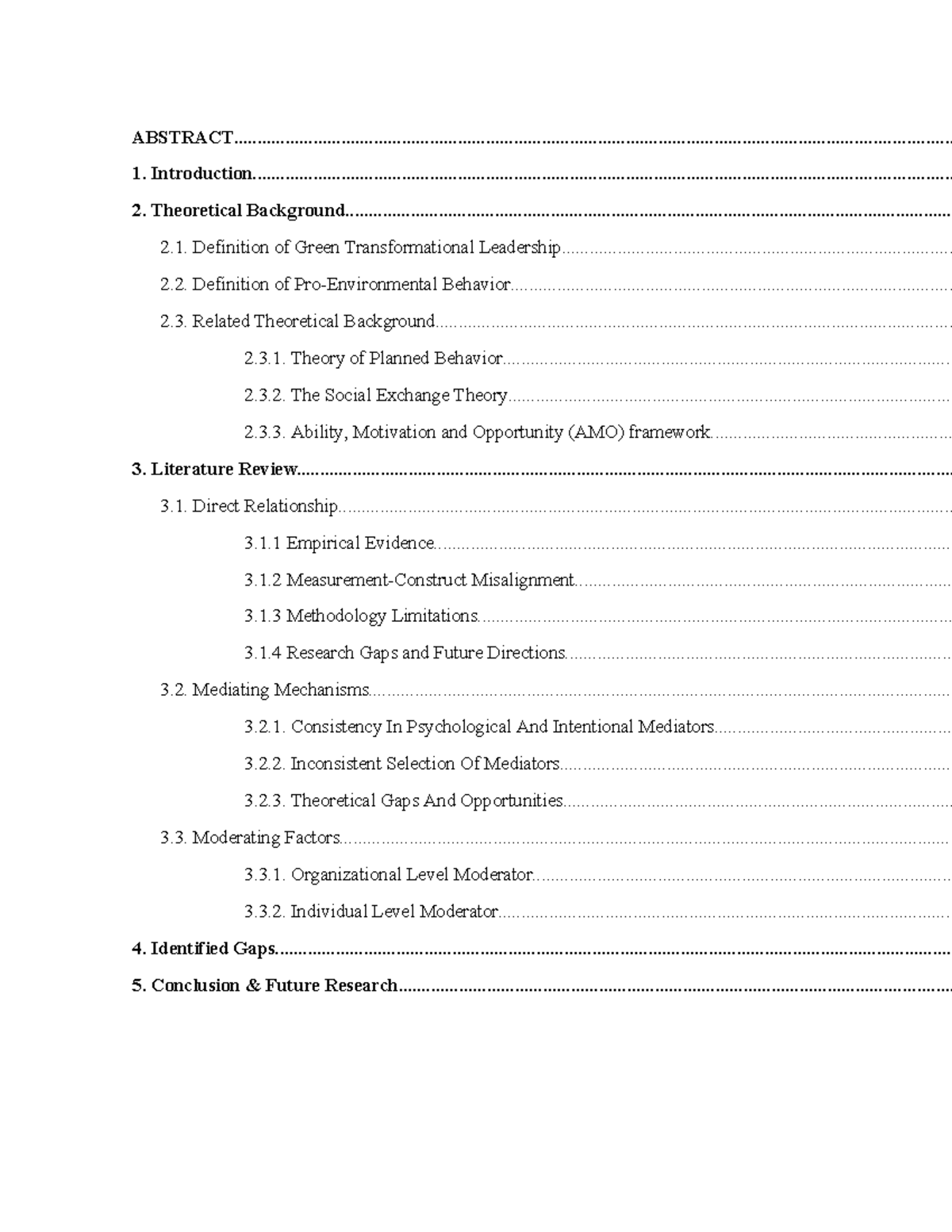 GTL 2023: Literature Review on Green Transformational Leadership & PEB ...