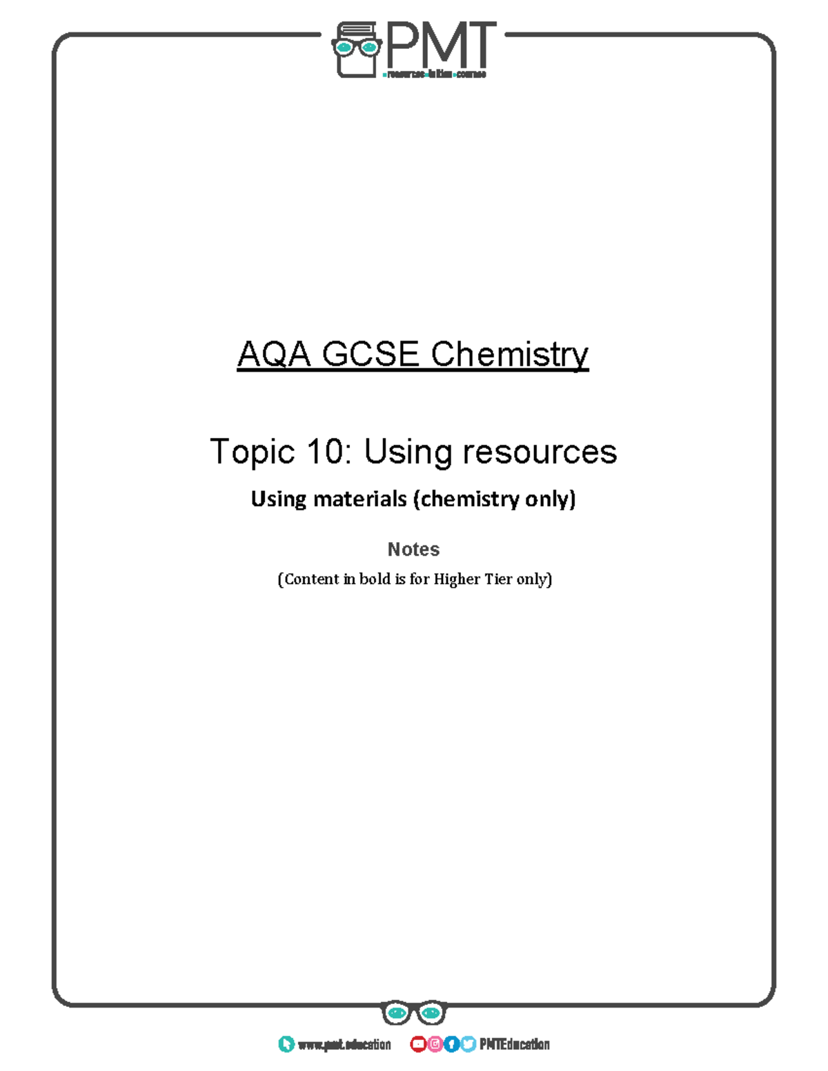 10.3. Using materials - Lecture notes - AQA GCSE Chemistry Topic 10 ...