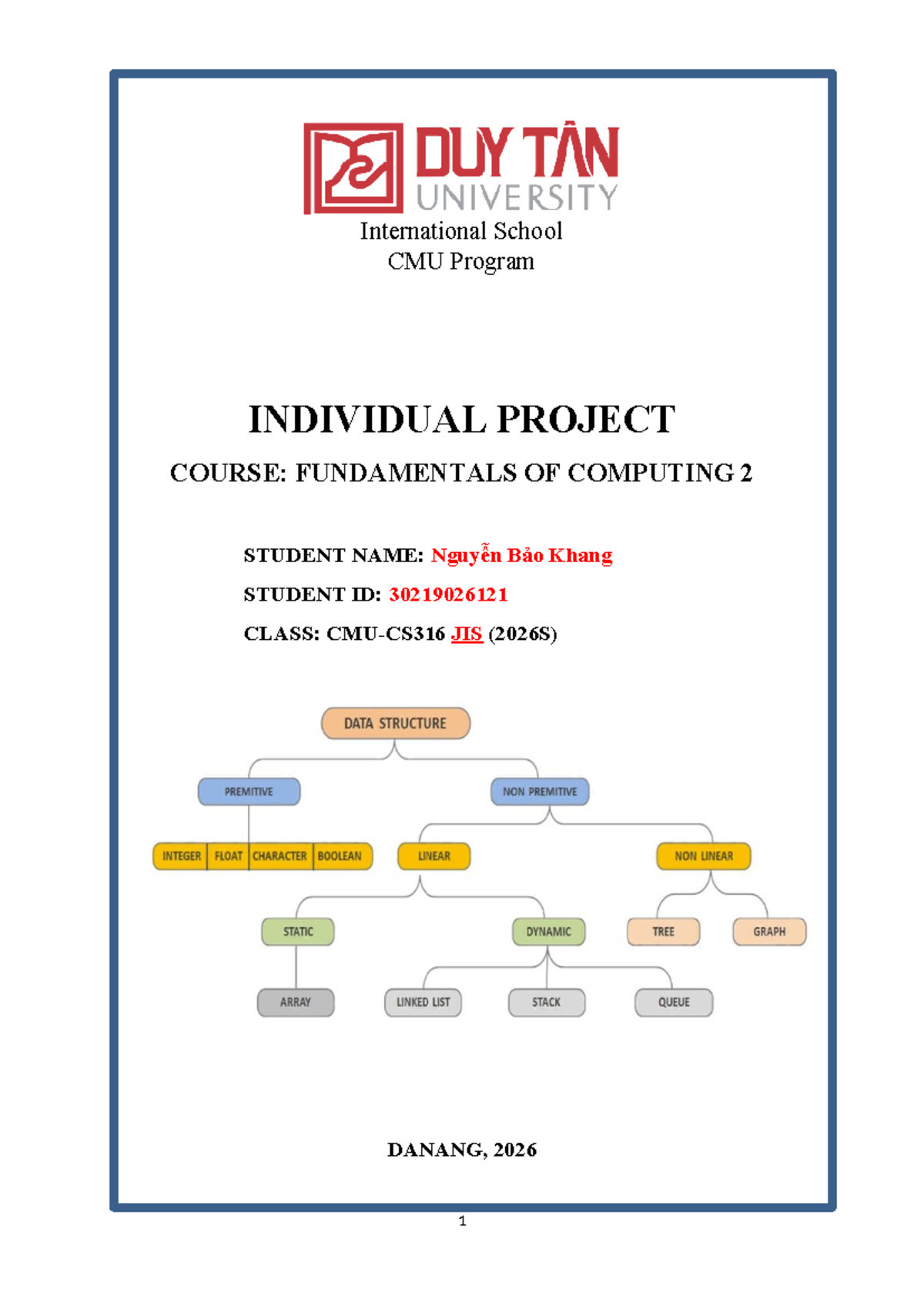 2026S Individual Project: Fundamentals of Computing II Solutions - Studocu