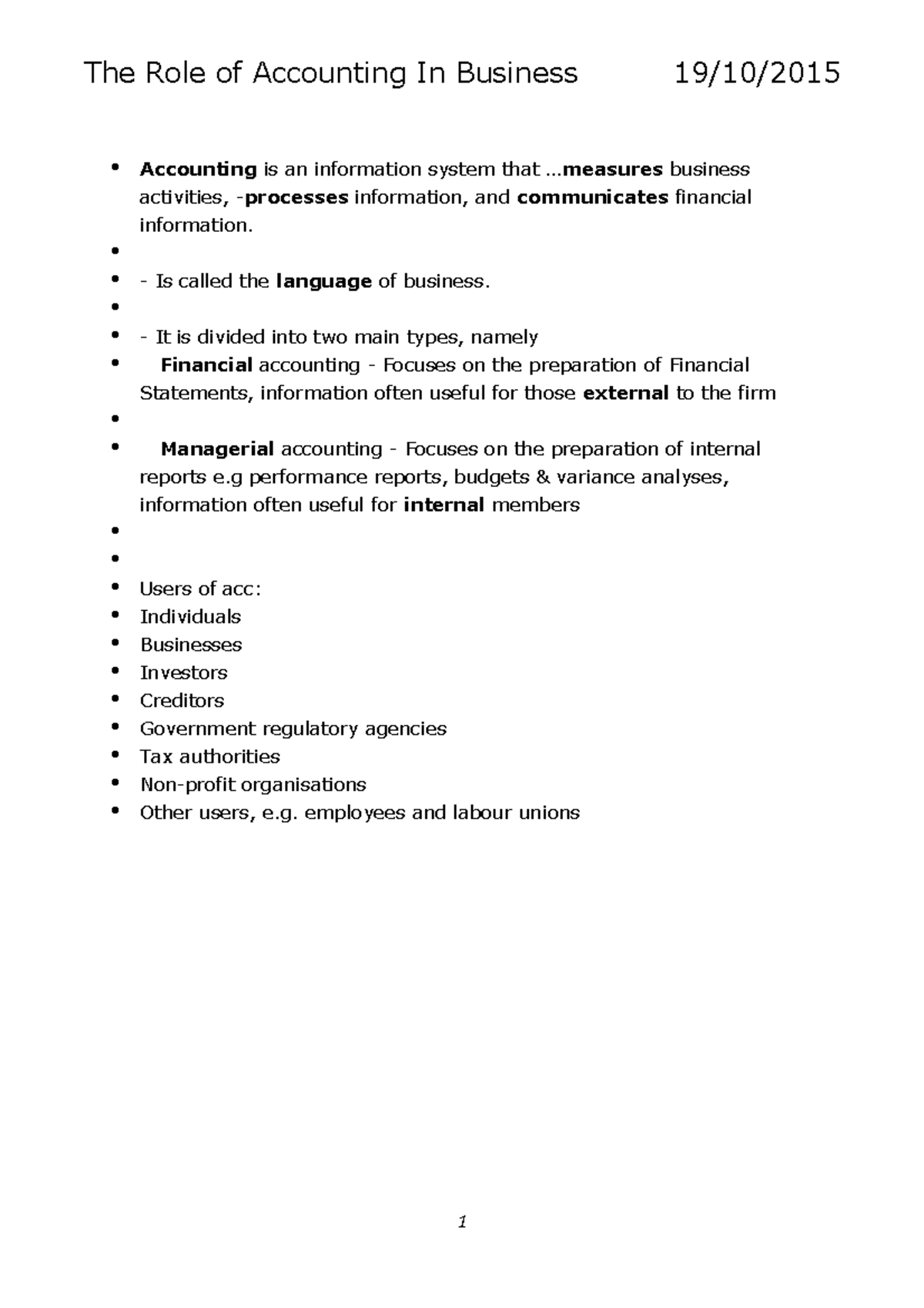 Accounting Principles Lecture Notes - Topics from Lectures 1 to 13 ...