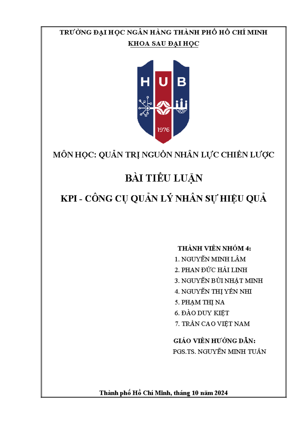 KPI - Công Cụ Quản Lý Nhân Sự Hiệu Quả | QTNH 10A2 - Nhóm 4 - Document Preview