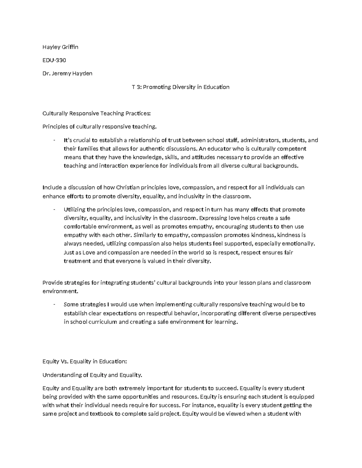 EDU 330 T5 Advocacy White Paper Rough Draft on SEL in Education - Studocu