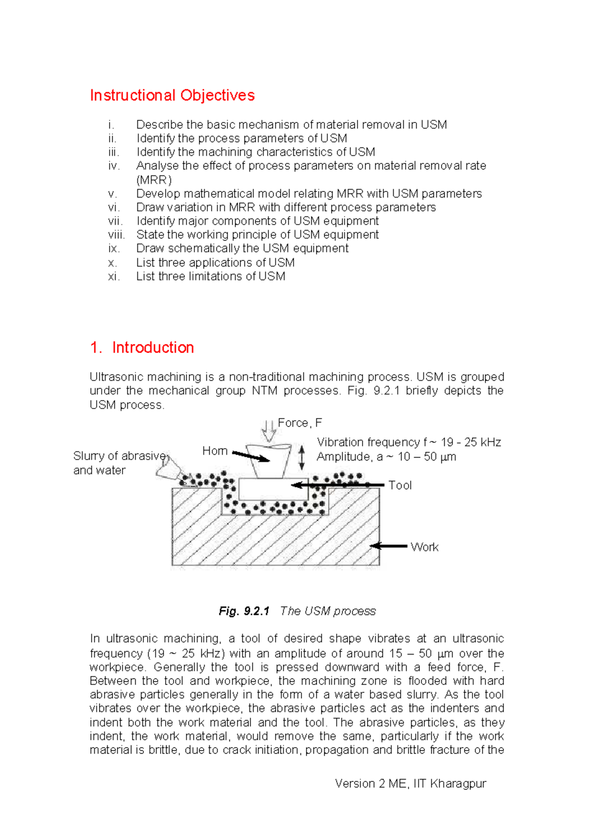 USM pdf Notes - Instructional Objectives i. Describe the basic ...