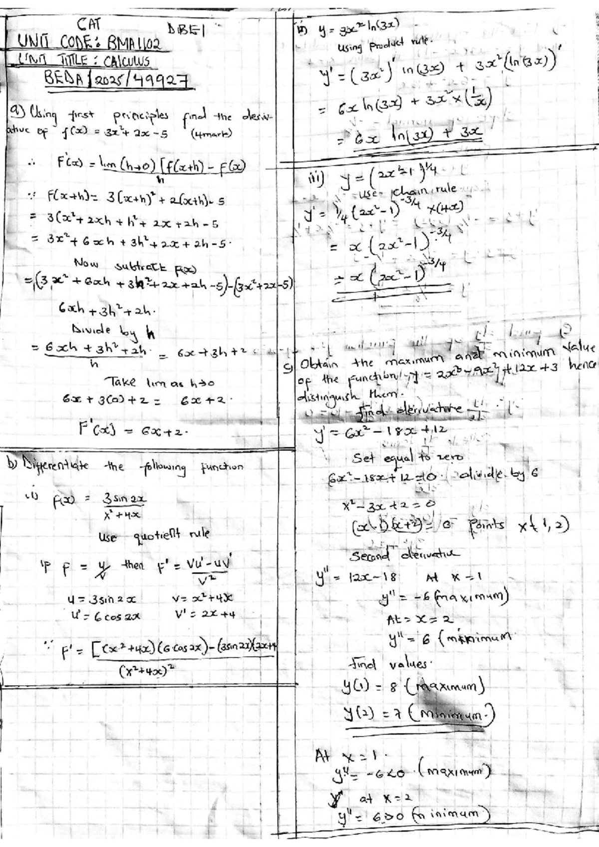 Calculus 1 Notes - ACE Scanner 2026 02 19 - Studocu