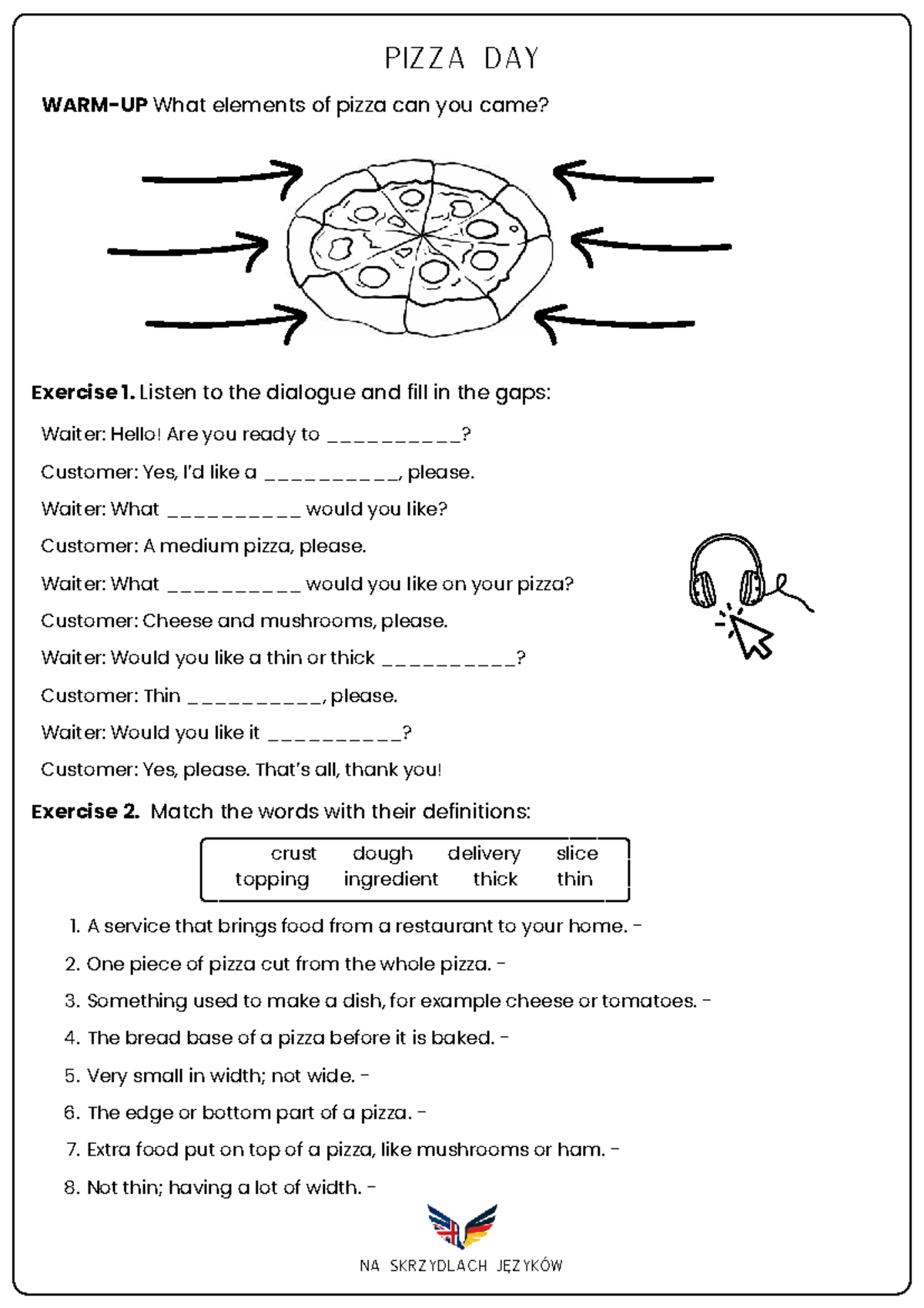 Pizza Day - Worksheet on Ingredients and Preparation Steps - Studocu