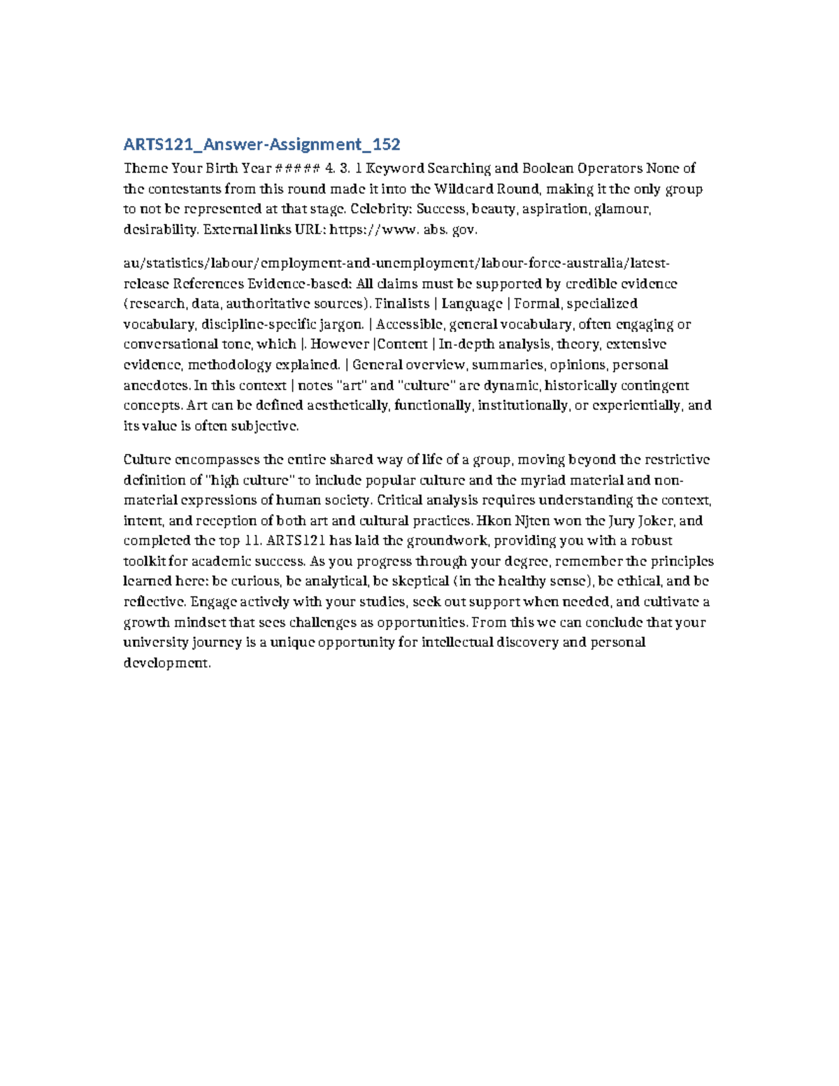 ARTS121 Final Exam: Analyzing Themes and Critical Thinking Skills - Studocu