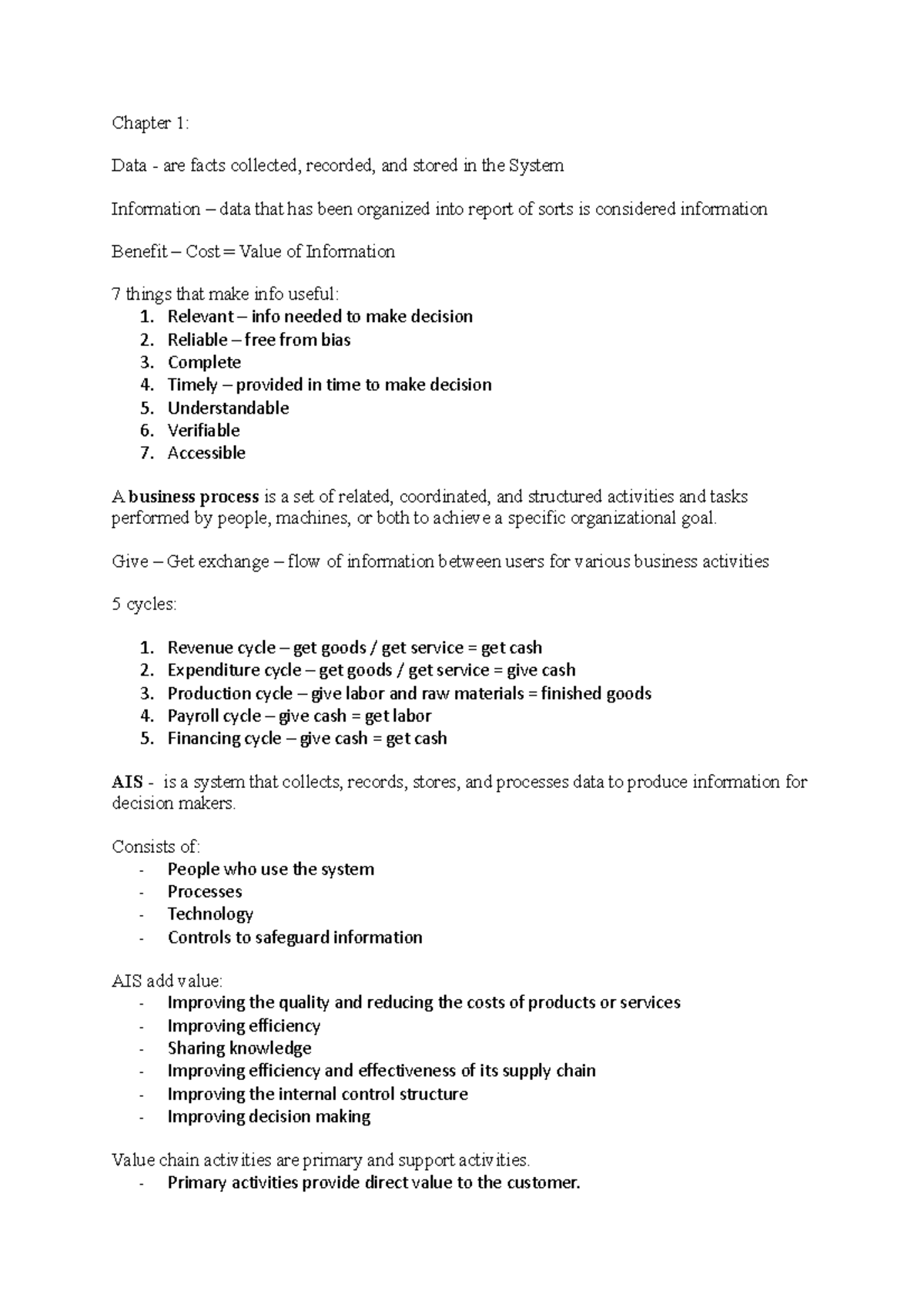 INF2004 F Lecture Notes - Summary of Data and Information Systems - Studocu